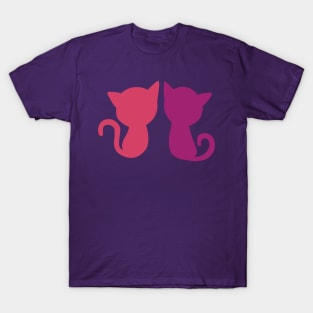 Cute Pink Loving Cats Kitten Partner Look Pet Owner Gift T-Shirt